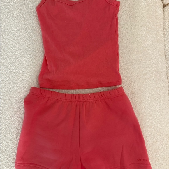 Aritzia Coral Tank and Shorts Set - Picture 2 of 2